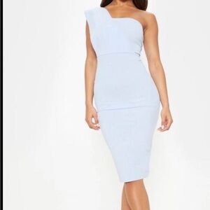 PrettyLittleThing Blue Bodycon One Shoulder Sleeveless Dress -NWOT